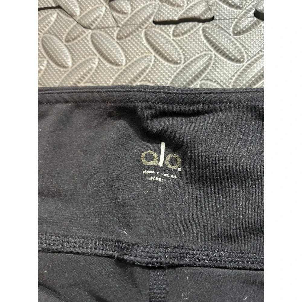Alo Yoga Goddess Leggings Womens XXS Black Ribbed Colorblock Stirrup Pants